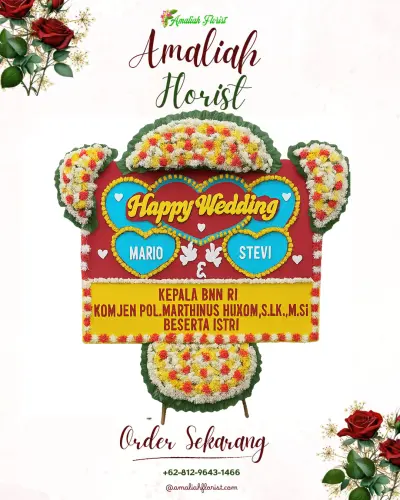 Karangan Papan Bunga Pernikahan di Ngadirgo